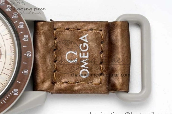 0418 Speedmaster Misson To Saturn 1:1 Best Edition Beige Dial On Nylon Strap Quartz Casual 7861